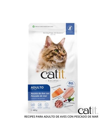 Comida para Gato Adulto CATIT Recipes HAGEN Pescado de Mar 400gr