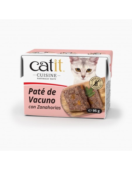 Comida Humeda para Gato CATIT Cuisine HAGEN Pate Vacuno con Zanahoria 95gr