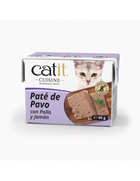 Comida Humeda para Gato CATIT Cuisine HAGEN Pate Pavo, Pollo y Jamon 95gr