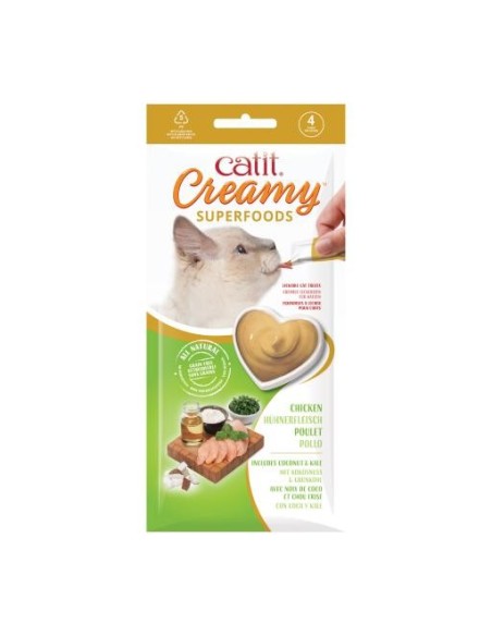 Snacks para Gato CATIT Creamy HAGEN Superfood Pollo 4 x 10gr