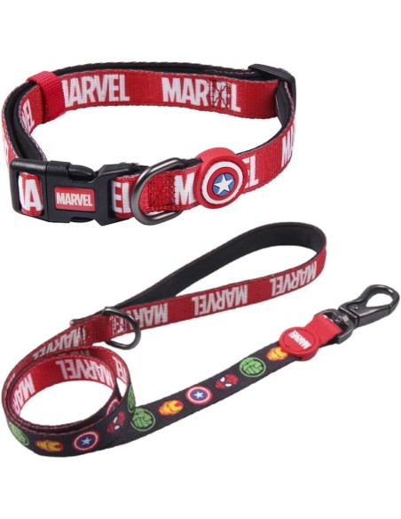 SET CORREA + COLLAR PREMIUM PARA PERROS XXS/XS MARVEL