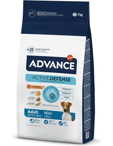 ADVANCE MINI ADULT ACTIVE DEFENSE POLLO Y ARROZ PIENSO PARA PERROS