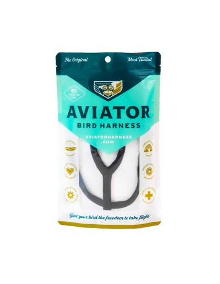 Arnes para aves THE AVIATOR negro talla X SMALL