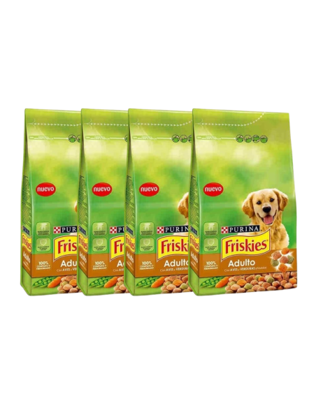 Pack 4 bolsas de  FRISKIES con ave y verduras bolsa 3 kg