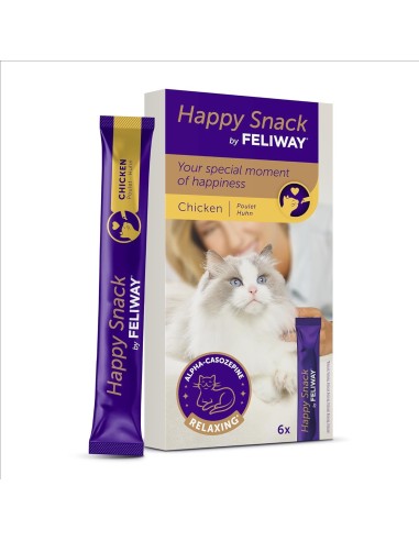 Alimento calmante FELIWAY HAPPY SNACKS 6 STICKS 15 GR para gatos