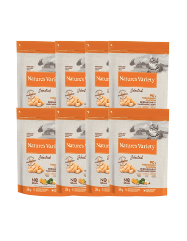 Comida para Gato Adulto Esterilizado NATURES VARIETY Selected Pollo 8 x 300gr