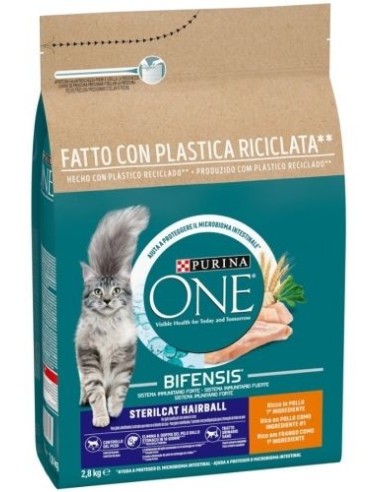 Pienso para gato PURINA ONE Bifensis Pelaje y Bolas de Pelo Pavo y Cereales, 1.5 kg