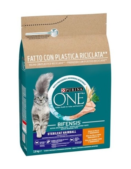 Comida para Gato PURINA ONE Bifensis Hairball Pavo y Cereales 1,5kg