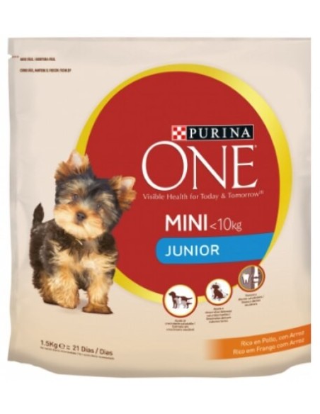 Pienso para Perro Cachorro PURINA ONE Junior Pollo y Arroz 1,5kg