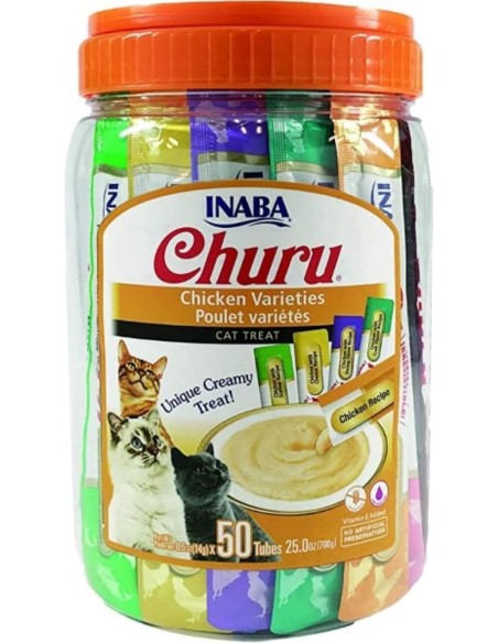 Snack para gatos CHURU CAT VARIEDADES DE POLLO 50 X 14 GR EU152