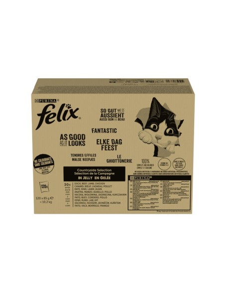 Comida Humeda para Gato PURINA FELIX Surtido Carne 120 x 85g