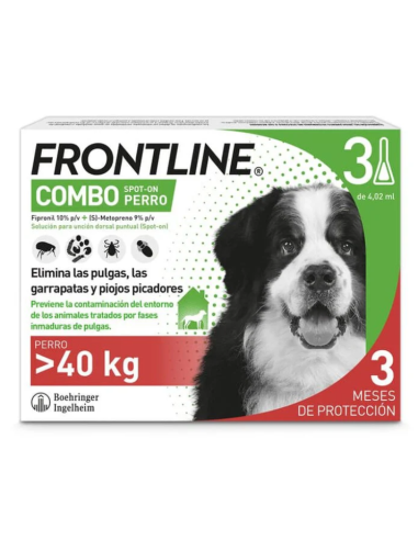 Pipetas FRONTLINE combo perros + 40 kg 3 uds