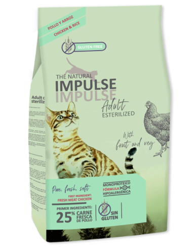 Comida para Gato Esterilizado IMPULSE Pollo 8kg