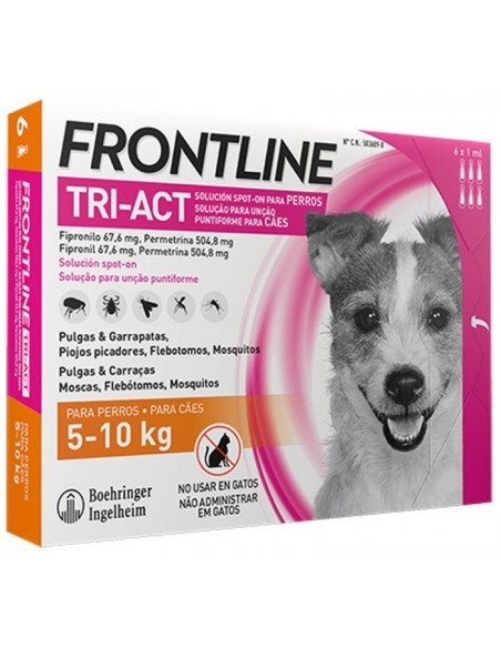 Pipetas antiparasitarias FRONTLINE TRI ACT perros de 5-10 kg 6 uds