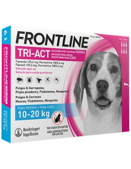 Pipetas antiparasitarias FRONTLINE TRI ACT perros de 10 -20 kg 6 uds