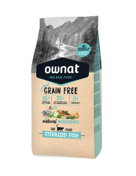 OWNAT Gato GRAIN FREE JUST STERILIZED PESCADO 8 kg