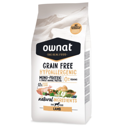 OWNAT Perro HYPO GRAIN FREE CORDERO 3 kg