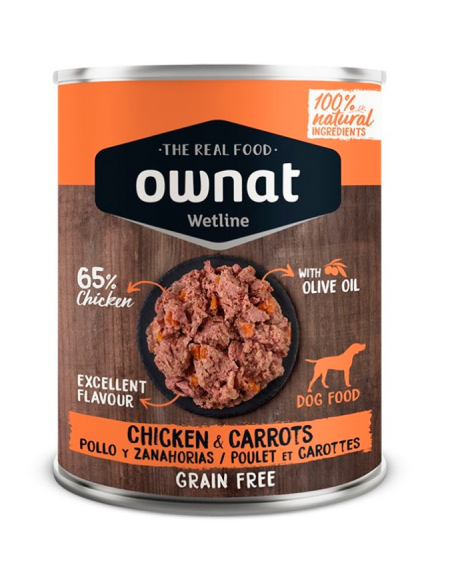 OWNAT WETLINE perro, con pollo y zanahoria 12 x 395 gr