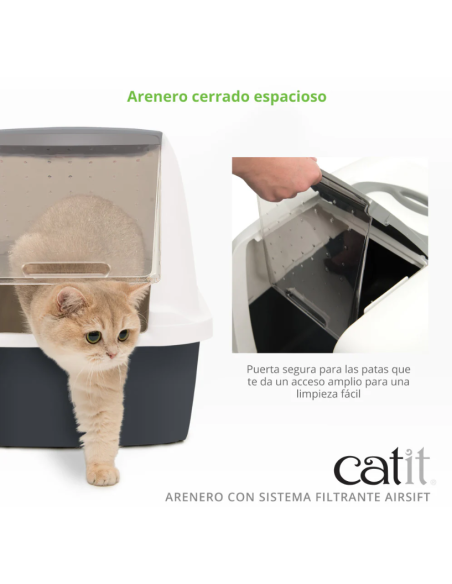 Arenero Cerrado Mediano para Gatos con Sistema Airsift - Catit