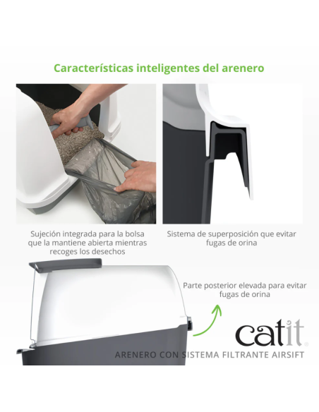 Arenero Cerrado Mediano para Gatos con Sistema Airsift - Catit