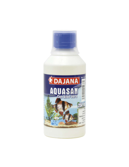 Acondicionador Anticloro y Cloramina Aquasan con Aloe Vera para Peces - Dajana 250ml