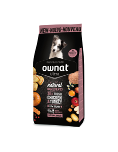 Ownat Ultra Medium Lamb & Rice - Pienso para Perros Adultos de Razas Mediana 3kg