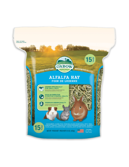 Heno de alfalfa alto en calcio para roedores - Oxbow de 425g - CPA