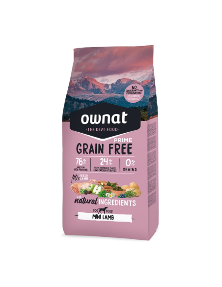 Ownat GF Prime Mini Lamb - Pienso Sin Cereales para Perros de Razas Pequeñas