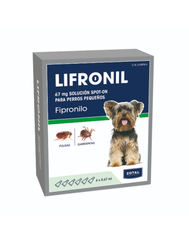 Lifronil Pipetas para Perros Pequeños -10 kg - 6x67 mg: Protección Efectiva contra Parásitos - CPA