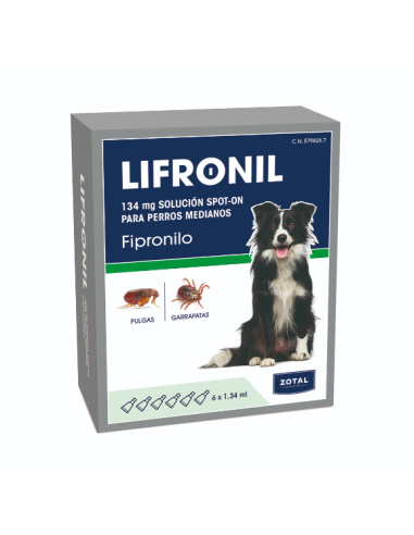 Lifronil Pipetas para Perros Medianos 10-20 kg - 6x134 mg:Protección Efectiva contra Parásitos - CPA