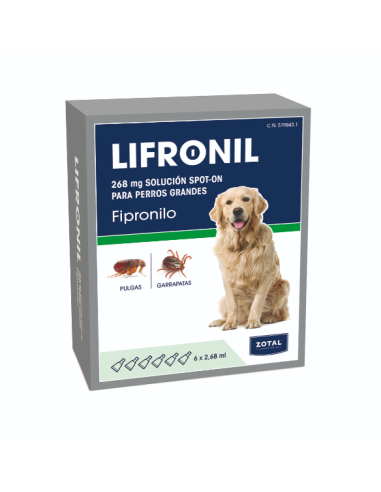 Lifronil Pipetas para Perros Grandes 20-40 kg - 6x268 mg: Protección Efectiva contra Parásitos - CPA