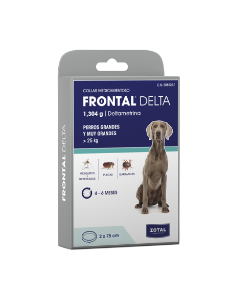 collar antiparasitario FRONTAL DELTA 75 cm - perros grandes y muy grandes de mas de 25 kg