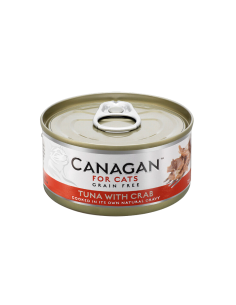 Canagan Lata para Gatos de Atún con Cangrejo 12x75g: Comida Húmeda Natural y Sabrosa - CPA