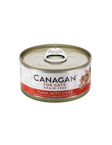 Canagan Lata para Gatos de Atún con Cangrejo 12x75g: Comida Húmeda Natural y Sabrosa - CPA