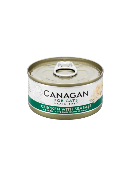 Canagan Lata para Gatos de Pollo con Lubina 12 X 75g: Comida Húmeda Natural y Sabrosa - CPA