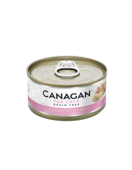 Canagan Lata para Gatos de Pollo con Jamón 12 x 75g: Comida Húmeda Natural y Sabrosa - CPA