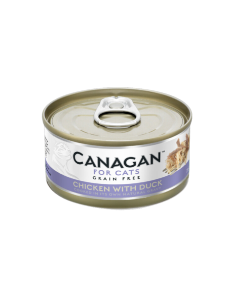 Canagan Lata para Gatos de Pollo con Pato 12 x 75g: Comida Húmeda Natural y Sabrosa - CPA