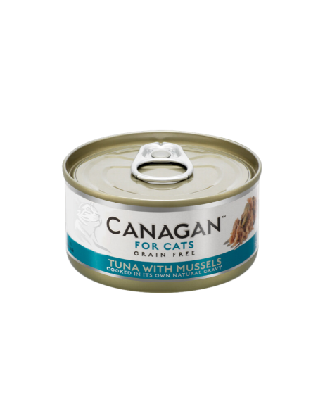 Canagan Lata para Gatos de Atún con Mejillones 12 x 75g: Comida Húmeda Natural y Sabrosa - CPA