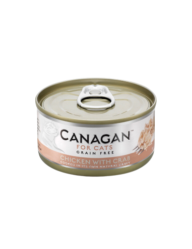 Canagan Lata para Gatos de Pollo con cangrejo 12 x 75g: Comida Húmeda Natural y Sabrosa - CPA