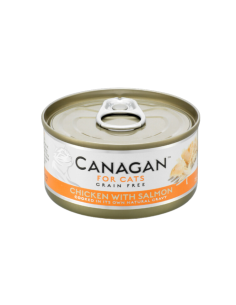 Canagan Lata para Gatos de Pollo con Salmon 12 X 75g: Comida Húmeda Natural y Sabrosa - CPA