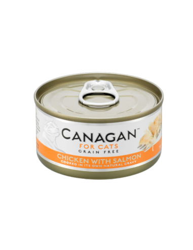 Canagan Lata para Gatos de Pollo con Salmon 12 X 75g: Comida Húmeda Natural y Sabrosa - CPA