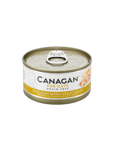 Canagan Lata para Gatos de Pollo con Verduras 12 x 75g: Comida Húmeda Natural y Sabrosa - CPA