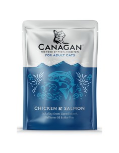 Comida para Gatos Canagan Paté de Pollo y Salmón, 8 x 85g - Comida Húmeda Sin Cereales