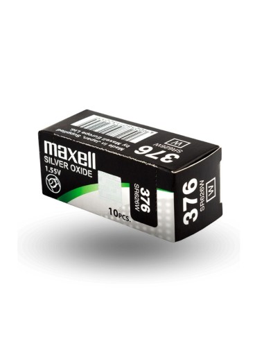 Pilas MAXELL 376 para reloj, pack de 10 uds - Larga Duración y Alta Calidad