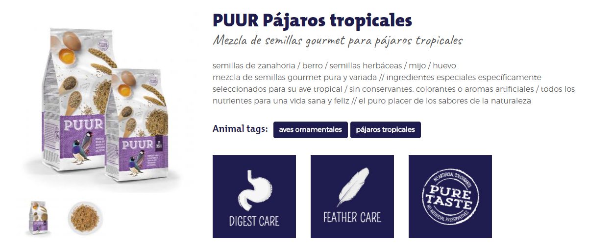 puur pájaros tropicales