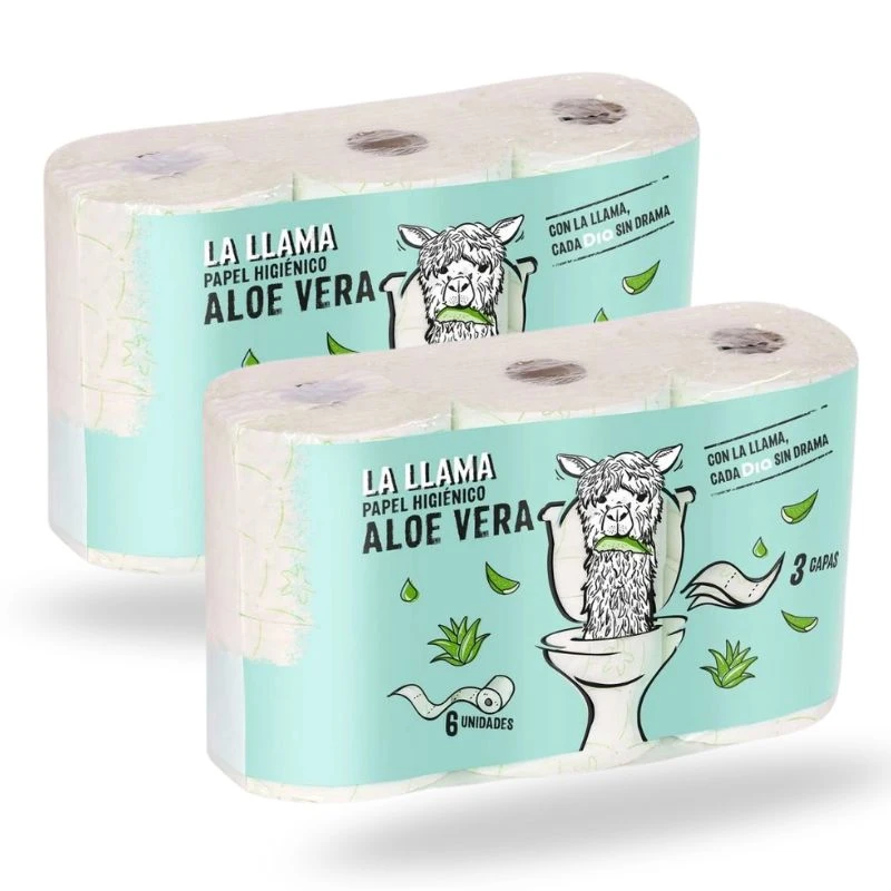 La Llama Aloe Vera 3-Ply Toilet Paper  Pack of 12 Rolls